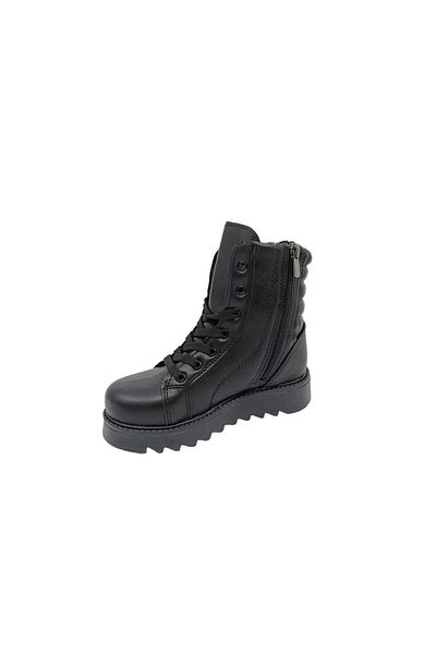 Twingo 0735 black emerald filet cocuk boots with fur inside