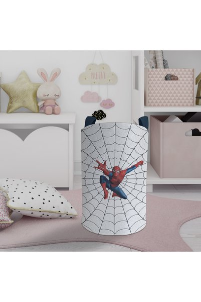 Genel Markalar BEBEK VE ÇOCUK ODASI Ağ ve Spiderman Desenli Oyuncak Sepeti