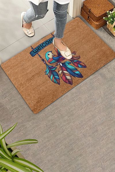 Valerine Life Bird Swing and Feathers Welcome Door Mat 45x70cm