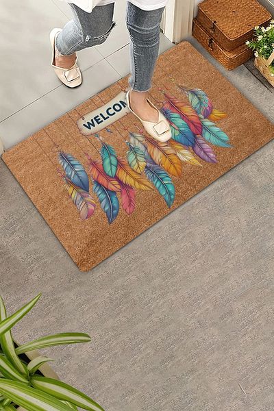 Valerine Life Pendulum Feathers Welcome Door Mat 45x70cm