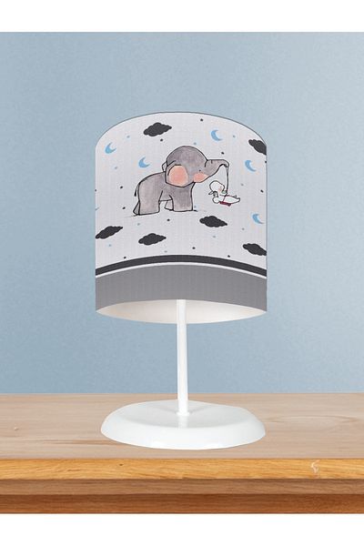 BAMBAŞKA MODA Baby and Children's Room Elephant and Rabbit Patterned Lampshade
