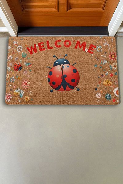 Valerine Life Red Ladybug Welcome Door Mat 45x70cm
