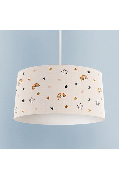 BAMBAŞKA MODA Baby and Children's Room Soft Rainbow and Road Patterned Chandelier