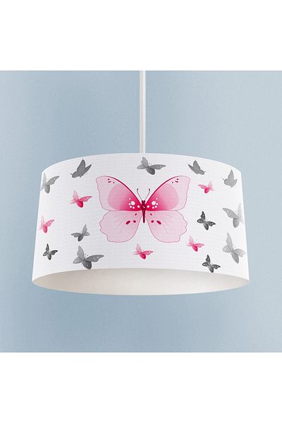 BAMBAŞKA MODA BABY AND KIDS ROOM Pink Butterfly Patterned Chandelier