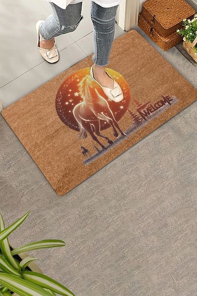 Valerine Life Noble Red Horse Welcome Door Mat 45X70Cm