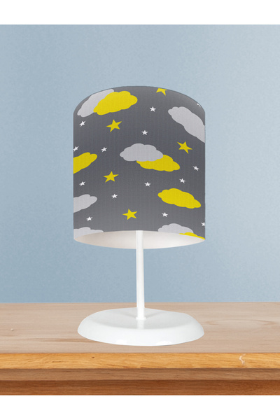 BAMBAŞKA MODA غرفة الأطفال والرضع عاكس الضوء منقوش باللون الرمادي والأصفر