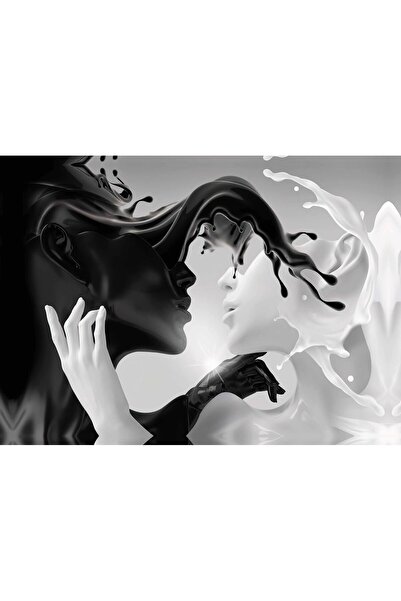 Aden DEKORATİF SİYAH BEYAZ KANVAS TABLO