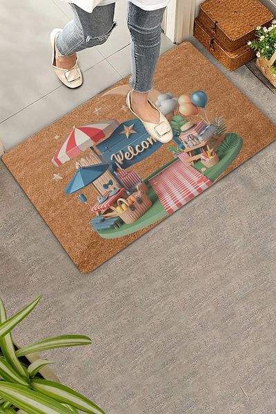 Valerine Life Moon and Picnic Themed Welcome Door Mat 45x70cm