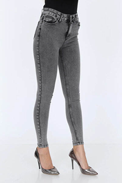 JILLY بنطلون جينز ضيق مدخن من Vit مع تأثير ليكرا عالي الخصر