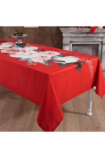 Solinas Collection Digital Printed Rosalinda Red Tablecloth