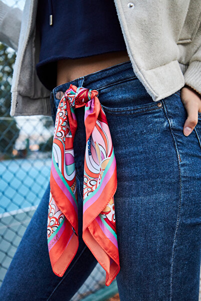 D scarf TURUNCU DESENLİ FULAR