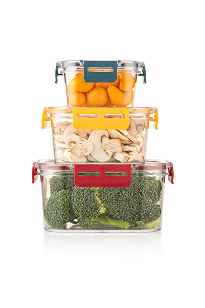 Nesto Home 3 حاويات تخزين ذات حشية مربعة قابلة للقفل