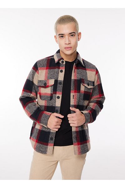 Fred Mello Men's Shirt - Slim Fit, Shirt Collar, Red, Fm23W26Kt