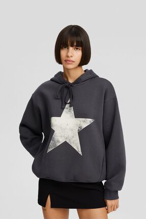 Bershka Desenli kapu onlu sweatshirt Fiyat Yorumlar Trendyol