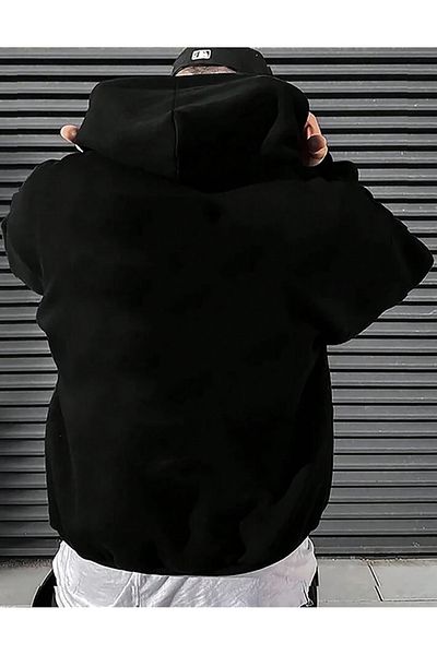 DEEPSENCE Black Hooded Sweatshirt darknes Printed