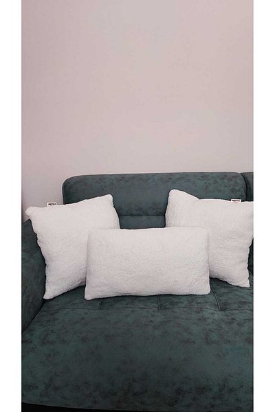 oneplise 3-Piece Square Set Throw Pillow / Pillow 2 Sided Ecru / 1 Medium Ecru (42cm / 42cm)-(50cm / 30cm)
