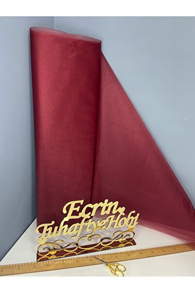 ecrin tuhafiye hobi Bordo Kristal Tül En 3 Mt Boy 1 Mt