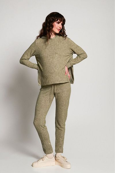 LYN MAMA Φόρμα εγκυμοσύνης Ludo Hooded Mint με ραβδωτή κοιλιά