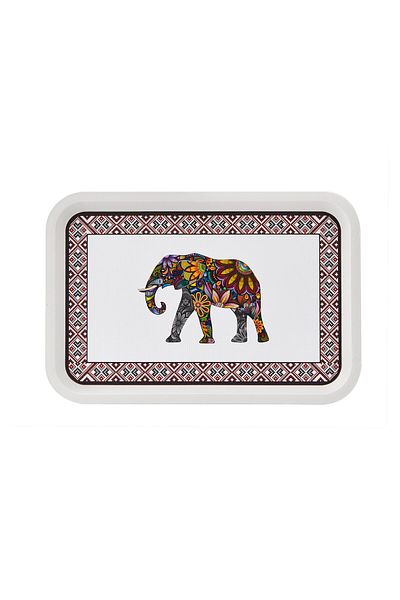 ZucciHome Zucci Home Toya Coffee Patterned Tray - 30,5x20,5 cm