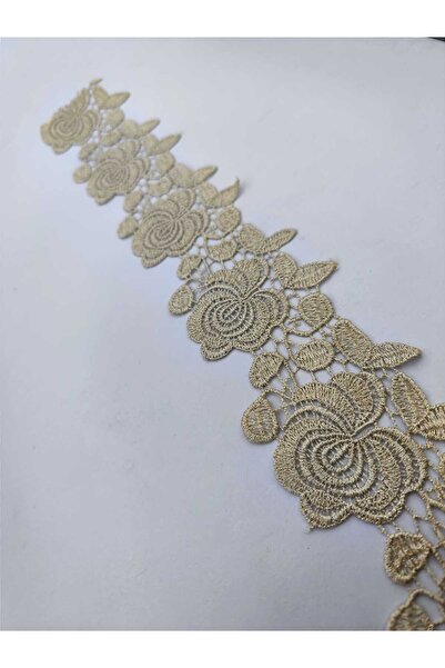 FASHİON DANTEL بوليستر غيبور فيستو نمط فاصل ذهبي-ذهبي فضي 8 سم عرض