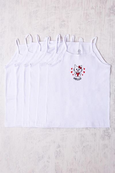 GÜMÜŞ Pack of 6 Girls' Hello Kitty Patterned Undershirt