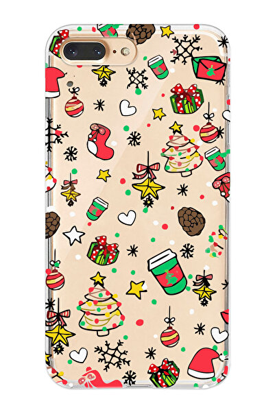 shoptocase Iphone 7Plus/8Plus Uyumlu Yılbaşı Noel Hediyelik Telefon Kılıfı