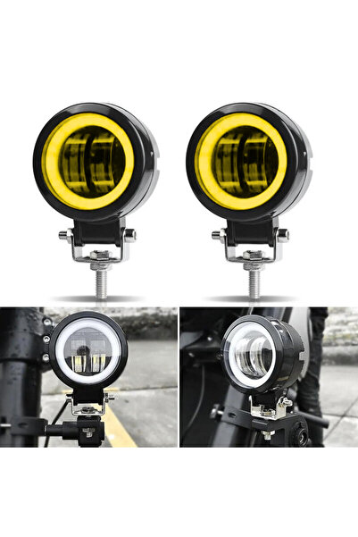 DEKOHOP Motosiklet Scooter ATV Sis Farı Metal Gövde Angel 20 W 2 ADET