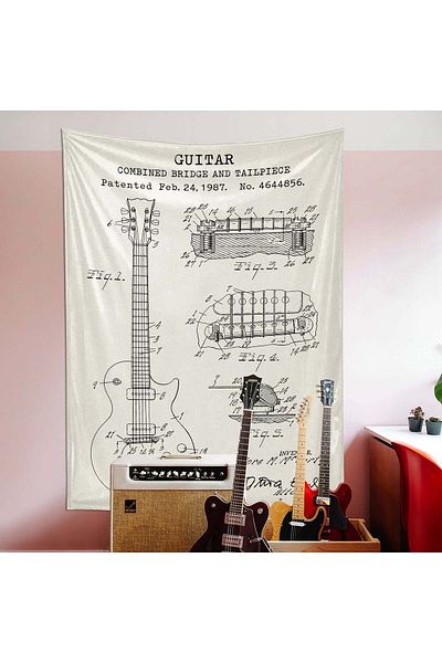 The Lucid Lab Husă de perete Gibson Les Paul Ivory - 100 Cm X 135 Cm