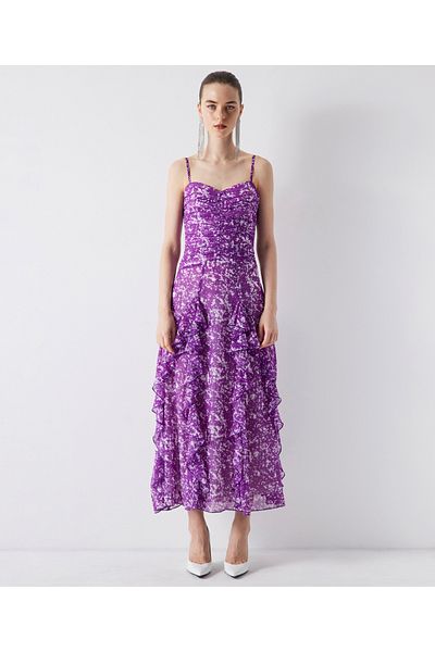 İpekyol Ruffle Striped Patterned Dress