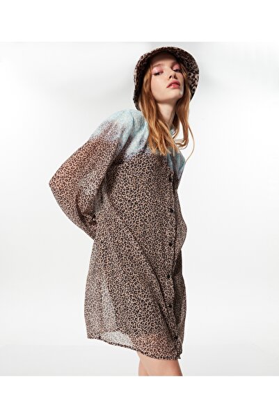 Twist Φόρεμα Animal Print με ντεγκραντέ μετάβαση χρώματος