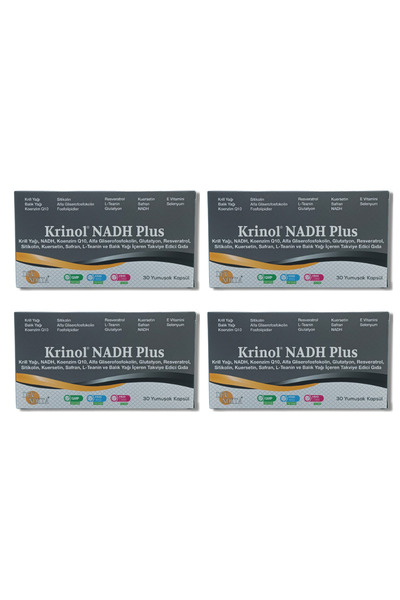 Krinol NADH Plus - Krill Yağı, NADH, Koenzim Q10, Glutatyon, Resveratrol, Saf...