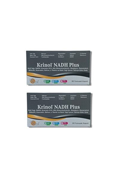 Krinol NADH Plus - Krill Yağı, NADH, Koenzim Q10, Glutatyon, Resveratrol, Saf...