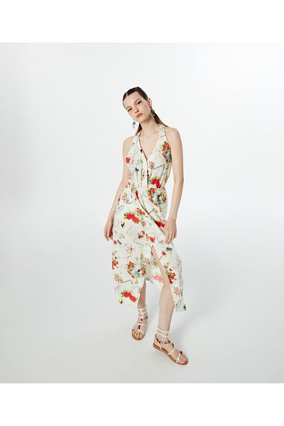 Twist Visual Printed Double Breasted Dress