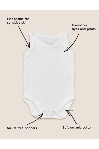 Marks & Spencer Saf Pamuklu 7'li Bodysuit (0-3 YAŞ)
