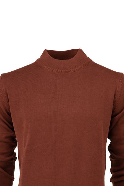 Oppland Tricotaj de iarnă pentru bărbați, din bumbac natural, tricotat subțire, cu jumătate de gât țesut, pulover elegant, model clasic confortabil