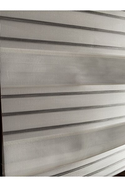 Storium Perde Bamboo Gri Renk Pileli Zebra Perde