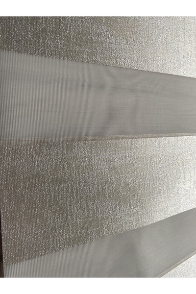 Storium Perde Mermer Desenli Ekru Renk Zebra Perde