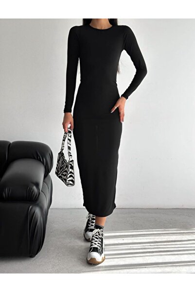 ALLEYTA Rochie lungă cu mânecă lungă pentru damă