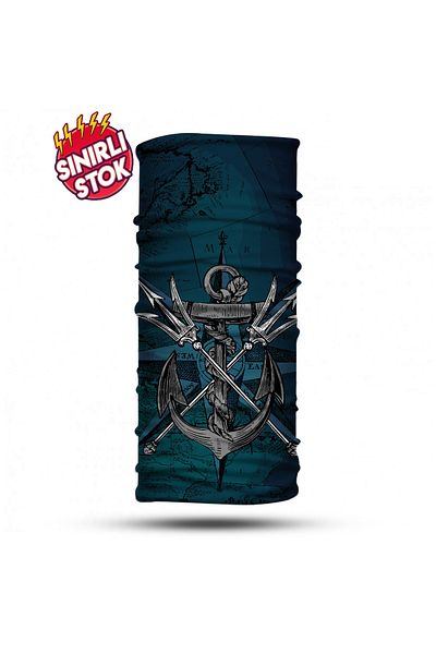 Vwear Anchor Patterned Neck Collar Buff Buff Bandana Hair Band