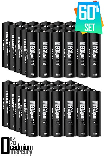 Telvesse 60lı AAA R03 İnce Kalem Pil Kumanda Pili Zn-C 1.5V