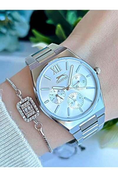 Slazenger ESL.9.2243.4.01 ساعة يد نسائية سلازنجر ستيل كوردون 30 متر مقاومة للماء مع سوار هدية