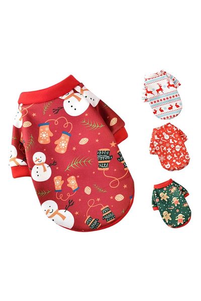 change34 Cat Dog Outfit Christmas