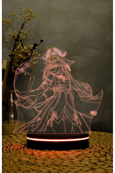 Yubi Design Yae Miko Genshin İmpact - 3 boyutlu led lamba 16 renk dekoratif a...