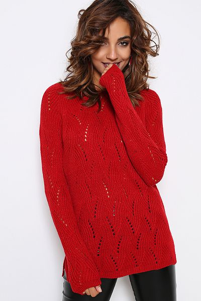 AVORWE Pulover de damă din tricot jacquard cu gât crew