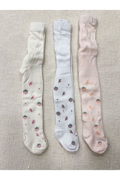Katamino KATAMINO baby girl pantyhose strawberry patterned