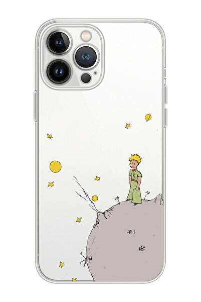 shoptocase Iphone 14 Pro Max Uyumlu Küçük Prens Uzayda Tasarımlı Premium Şeff...