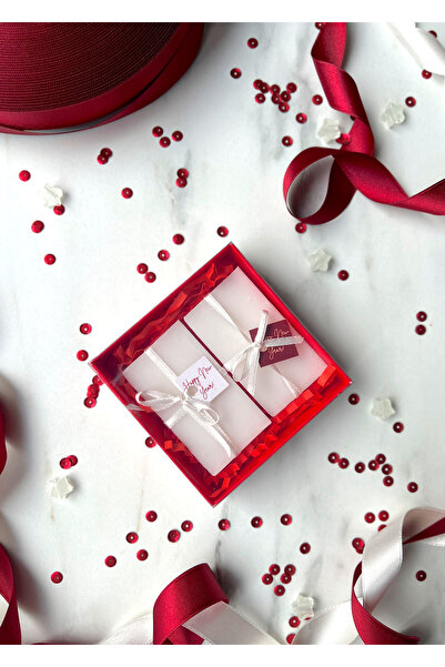 The Istanbul Event Yılbaşı Kırmızı Kutulu İkili Beyaz Sabun Seti - Yılbaşı He...
