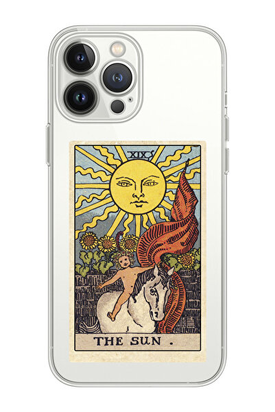 shoptocase Iphone 15 Pro Uyumlu The Sun Tarot Tasarımlı Premium Şeffaf Telefo...