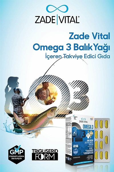 Zade Vital 45 Capsules Premium Omega 3 Fish Oil - General Support