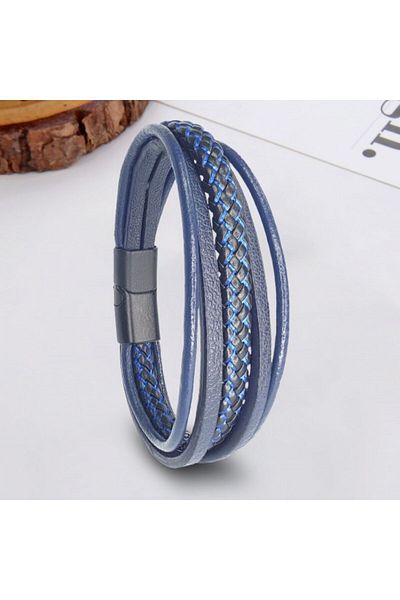 AKSESUARIM Men's Multiple Leather Bracelet
